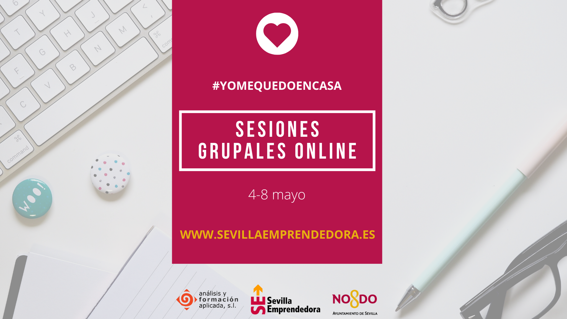 Calendario sesiones online 4-8 de mayo especial Covid-19 en Sevilla Emprendedora